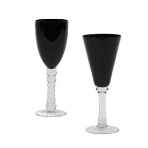 Black Glass Wine and Water Goblet