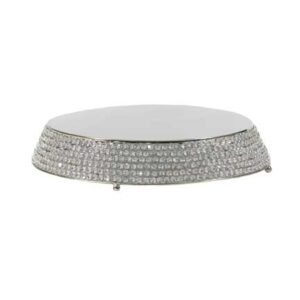 Cake Stand - Silver Crystal Pave, 21.5" Diameter
