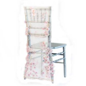 Embellishments, Pink Floral Sheer Chair Back