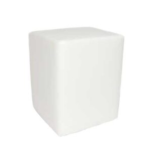 Furniture, White Leather Cube