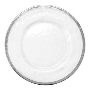 Charger Plate, Glass with Silver Rim