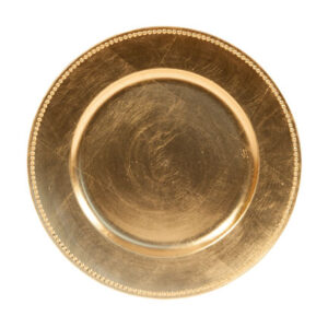 Charger Plate, Gold Beaded Acrylic