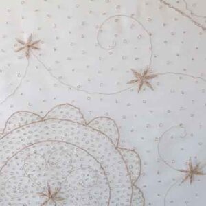 Tablecloth, Gold Beaded Silk