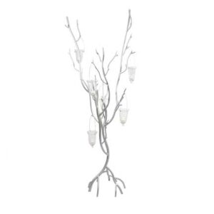 Iron Centerpiece Holder - Silver Tree