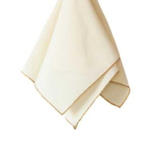 Napkin, Ivory with Gold Metallic Edge