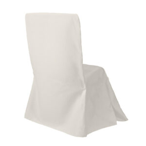 Chair Cover, Ivory Poly Square Back