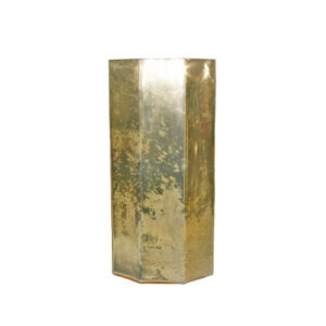 Mercury Glass Hurricane - Gold Octagonal