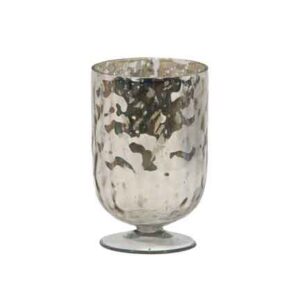 Mercury Glass - Silver Rain, Footed Votive