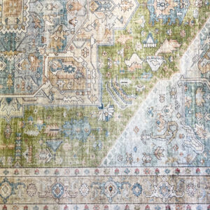 Rug, Oriental - Antique Blue and Moss Green