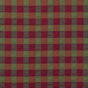 Napkin, Plaid Taffeta - Green and Burgundy