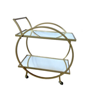 Furniture, Rectangular Bar Cart - Gold