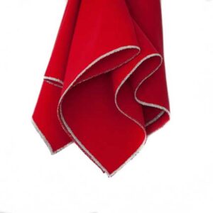 Napkin, Red with Silver Metallic Edge