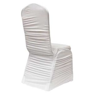 Ruched Chair Cover - White