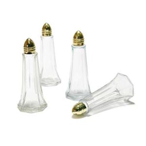 Salt and Pepper Shaker Set with Gold Top