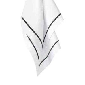 Napkin, Supper Club - White with Black Stitch