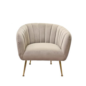 Furniture, Velvet Chair - Stone