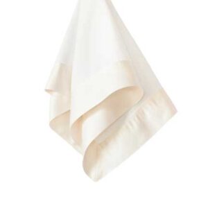 Napkin, White with Ivory Satin Edge