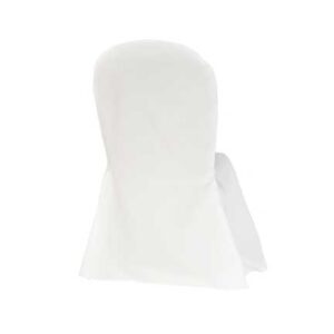 Chair Cover, White Poly Broad Back