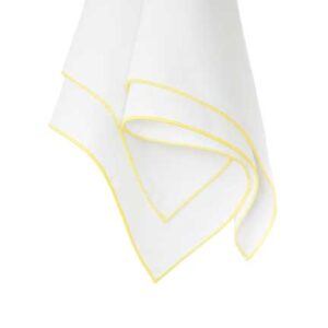 Napkin, White with Yellow Edge