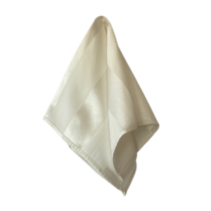 An ivory-colored linen napkin.