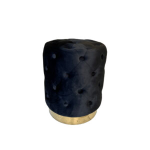Furniture, Velvet Tufted Ottoman - Black