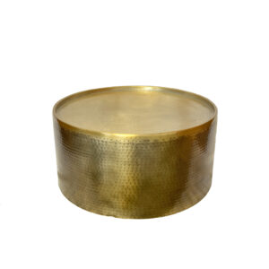 Furniture, Gold Hammered Coffee Table