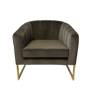 Furniture, Velvet - Pewter Barrel Chairs