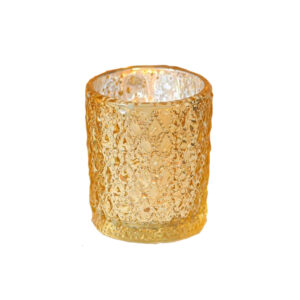 Mercury Glass - Diamond Gold Votive