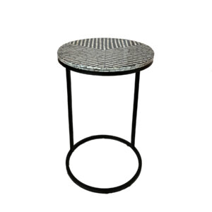 Furniture, Black & White Striped Table