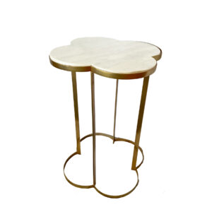 Furniture, White Marble Cloverleaf Table