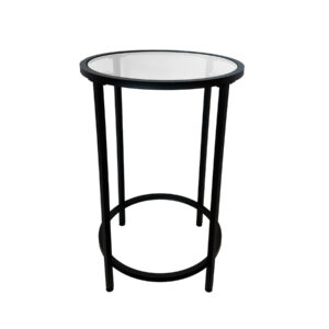 Furniture, Black Glass Side Table