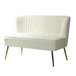 Furniture, Ivory Velvet Settee