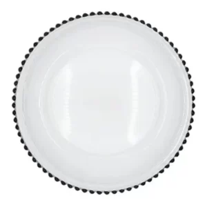 Charger Plate - Glass with Black Beaded Edge
