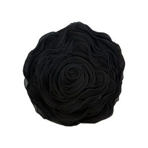 Pillow, Black Rose Round