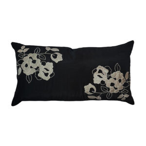 Pillow, Black w/ Grey Floral