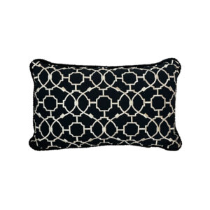 Pillow, Black with White Trellis