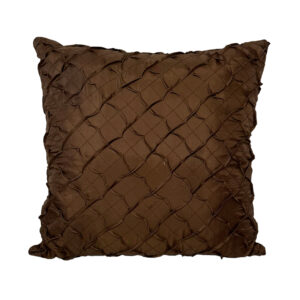 Pillow, Chocolate Pin Tucked Taffeta