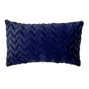Pillow, Navy Fur Chevron