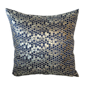 Pillow, Navy and Silver Mosaic