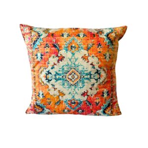 Pillow, Orange & Blue Persian Print