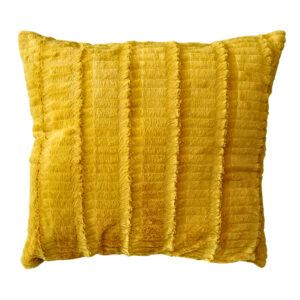 Pillow, Saffron Faux Fur Stripe