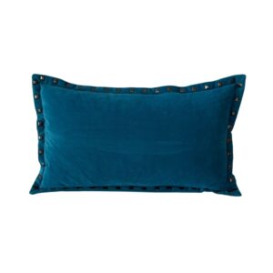 Pillow, Turquoise Velvet Studded - Rectangle