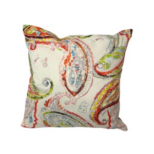Pillow, Pink Paisley - Square