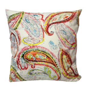 Pillow, Pink Paisley - Large Square