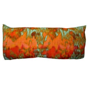 Pillow, Orange/Lagoon Ikat