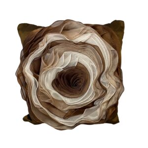 Pillow, Ribbon Flower Coffee