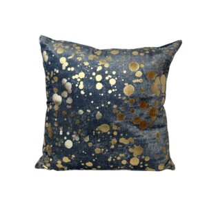 Pillow, Slate Blue with Gold Dot
