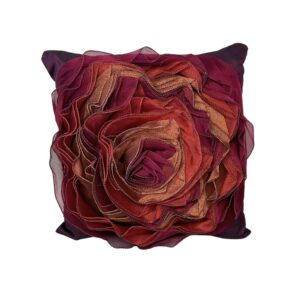 Pillow, Ribbon Flower Wine