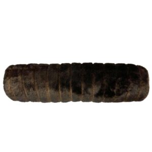 Pillow, Dark Brown Faux Fur Bolster