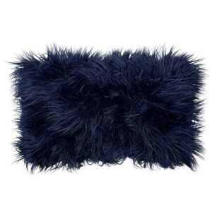 Pillow, Navy Shag Fur - Rectangle